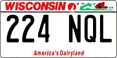 WI license plate 224NQL