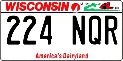 WI license plate 224NQR