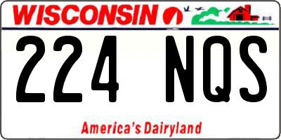 WI license plate 224NQS