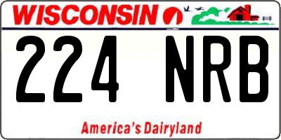 WI license plate 224NRB