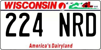 WI license plate 224NRD