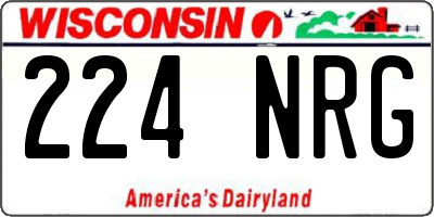 WI license plate 224NRG