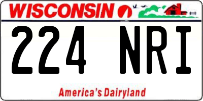 WI license plate 224NRI
