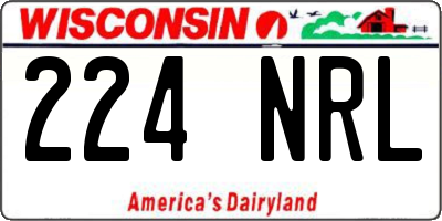 WI license plate 224NRL