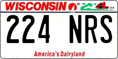 WI license plate 224NRS