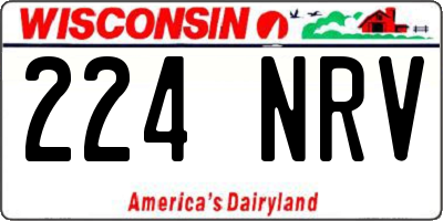 WI license plate 224NRV