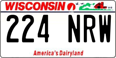 WI license plate 224NRW