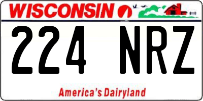 WI license plate 224NRZ
