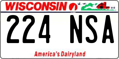 WI license plate 224NSA