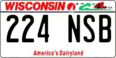 WI license plate 224NSB