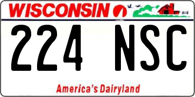 WI license plate 224NSC
