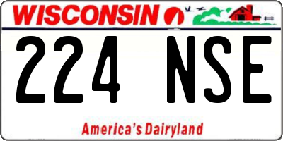 WI license plate 224NSE