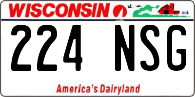 WI license plate 224NSG