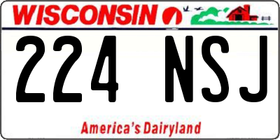 WI license plate 224NSJ