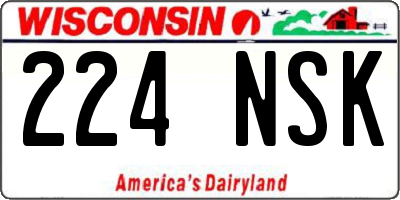 WI license plate 224NSK