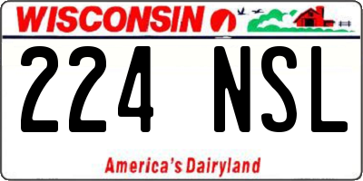 WI license plate 224NSL