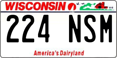 WI license plate 224NSM