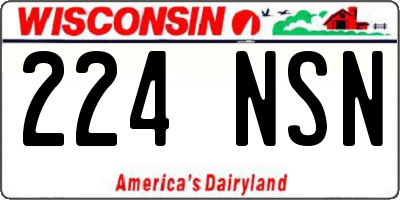 WI license plate 224NSN