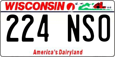 WI license plate 224NSO