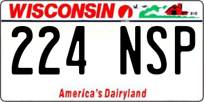WI license plate 224NSP