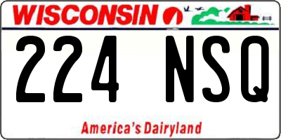 WI license plate 224NSQ