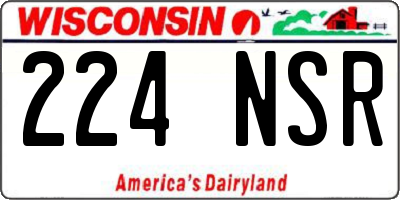 WI license plate 224NSR