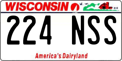 WI license plate 224NSS