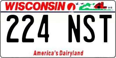 WI license plate 224NST