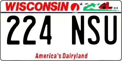 WI license plate 224NSU