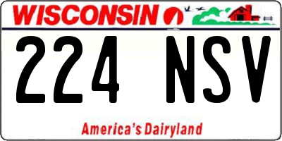 WI license plate 224NSV