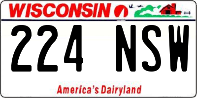 WI license plate 224NSW