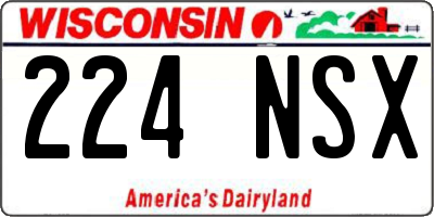 WI license plate 224NSX