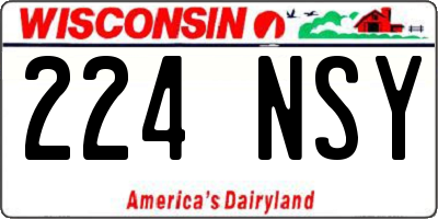 WI license plate 224NSY