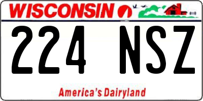 WI license plate 224NSZ
