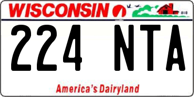 WI license plate 224NTA