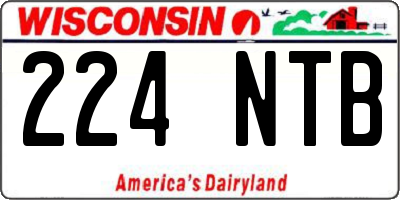 WI license plate 224NTB