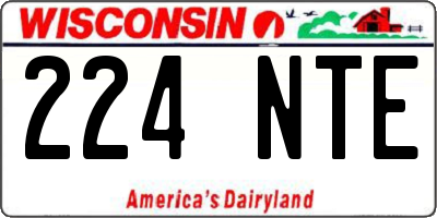 WI license plate 224NTE