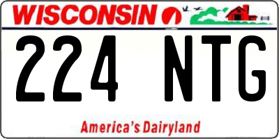 WI license plate 224NTG