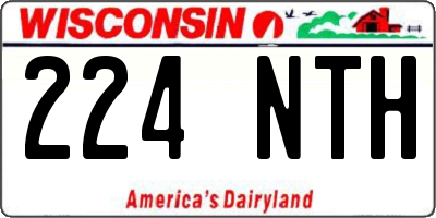 WI license plate 224NTH