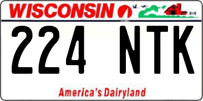 WI license plate 224NTK