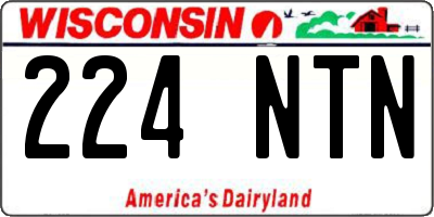 WI license plate 224NTN