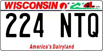 WI license plate 224NTQ