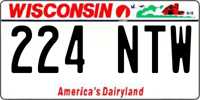 WI license plate 224NTW
