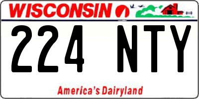 WI license plate 224NTY