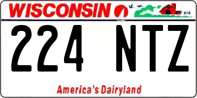 WI license plate 224NTZ