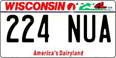 WI license plate 224NUA