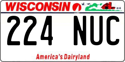 WI license plate 224NUC