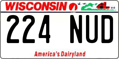WI license plate 224NUD