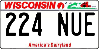 WI license plate 224NUE