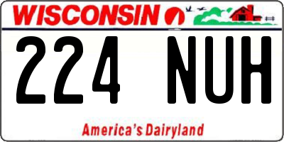 WI license plate 224NUH